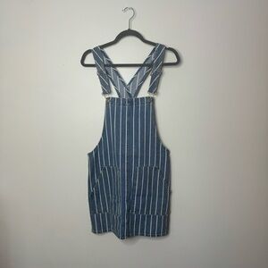 Garage Overall Jean Dress Blue and White Striped